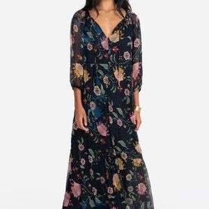 Johnny Was Tauri Maxi Dress, Multi Print, Silk Georgette, Size XS